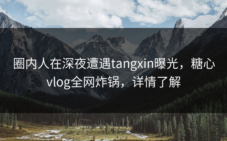 圈内人在深夜遭遇tangxin曝光,糖心vlog全网炸锅,详情了解